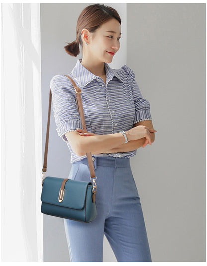 Small Square Bag for Women 2026 New Fashion Soft Leather Women's Shoulder Crossbody Bag Pure Color High-Quality Texture Middle-Aged Mom Bag