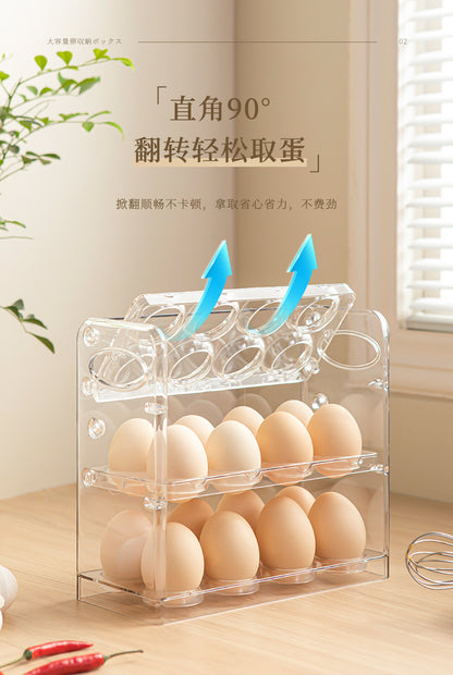 Egg Storage Box for Refrigerator Side Door, Egg Carton Holder, Food-Grade Special Transparent Storage and Preservation Box with Lid