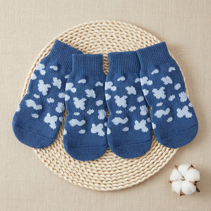 New pet socks, dog socks that stay on when out, cross-border bestseller, non-slip socks for small dogs with double-sided adhesive