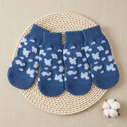 New pet socks, dog socks that stay on when out, cross-border bestseller, non-slip socks for small dogs with double-sided adhesive