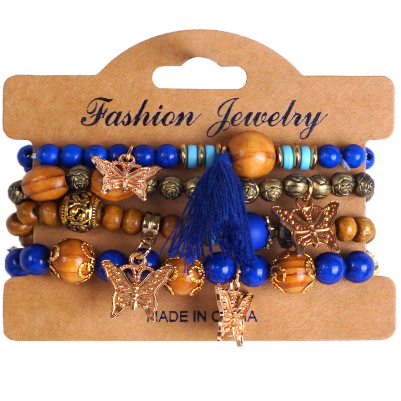 European and American Cross-Border Hot-Selling New Bohemian Bracelets Creative Tassel Multi-Layer Beaded Bracelets Fashion Jewelry