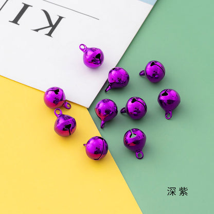 12mm Eco-Friendly Colorful Flat Metal Copper Bells, Color-Preserving, Christmas Holiday Pet Gift DIY Keychain Accessories
