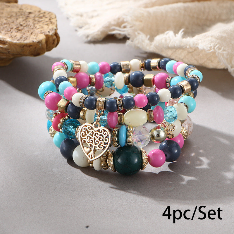 European and American Cross-Border Hot-Selling New Bohemian Bracelets Creative Tassel Multi-Layer Beaded Bracelets Fashion Jewelry