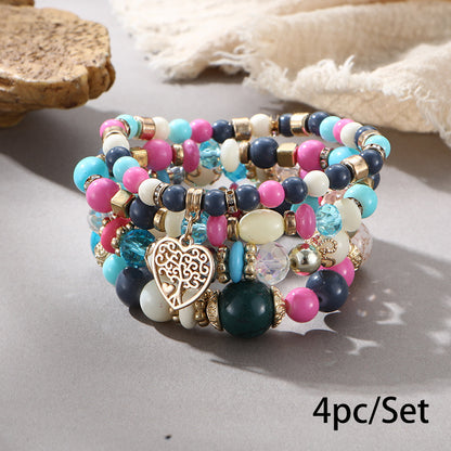 European and American Cross-Border Hot-Selling New Bohemian Bracelets Creative Tassel Multi-Layer Beaded Bracelets Fashion Jewelry