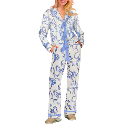 2024 autumn and winter Amazon new long sleeve home clothes pajamas Christmas Halloween digital printed pajamas suit