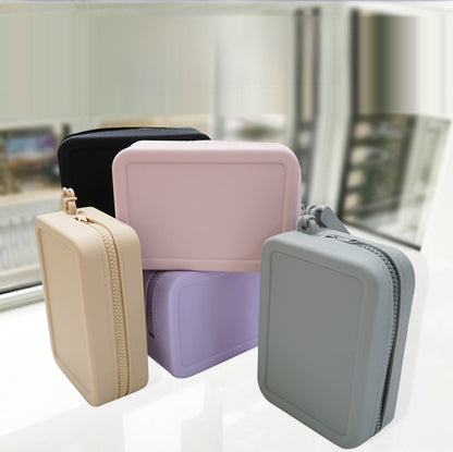 Silicone Rectangular Coin Purse Thickened Small Bag Coin Internet-famous Key Case Headset Storage Certificate Multi-purpose Bag