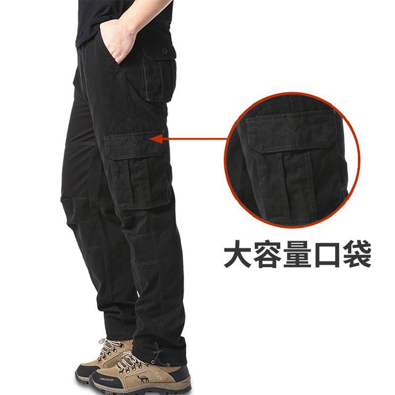 Spring and Autumn Cotton Crane Pants Foreign Trade Plus Size Pants Site Work Pants Men's Multi-Pocket Wear-Resistant Casual Pants