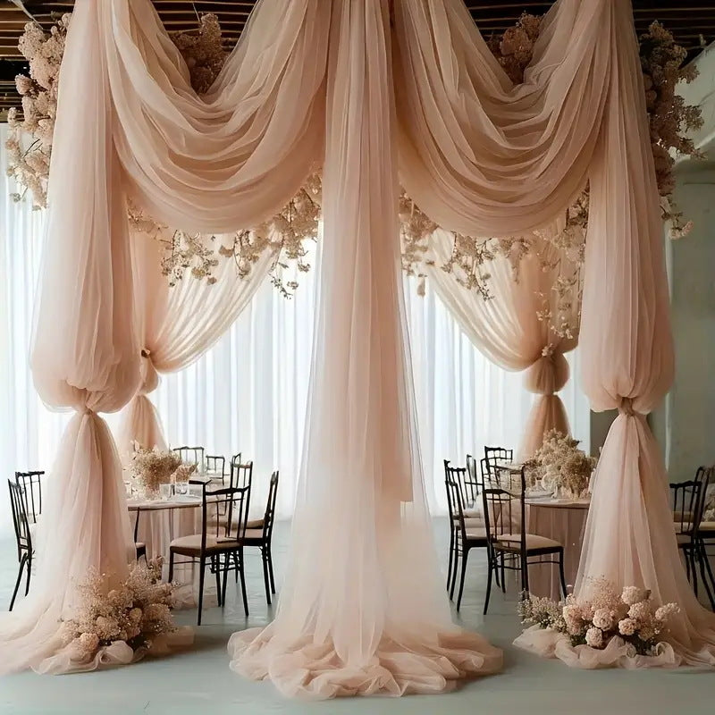 Wedding gauze curtain white gauze cross-border outdoor gauze curtain scene background decoration party wedding gauze wedding arch