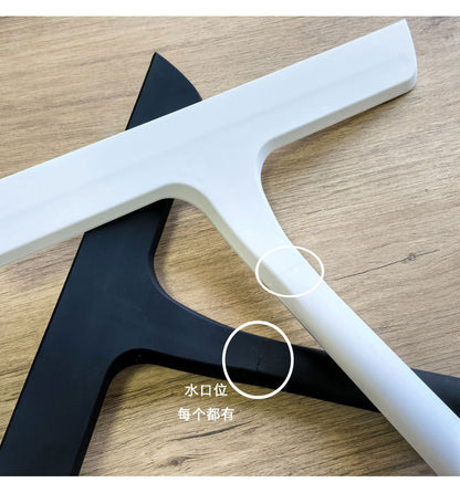 Silicone Glass Wiper with Inverted Hook, Black Silicone Window Cleaning Tool, Two Sizes Available