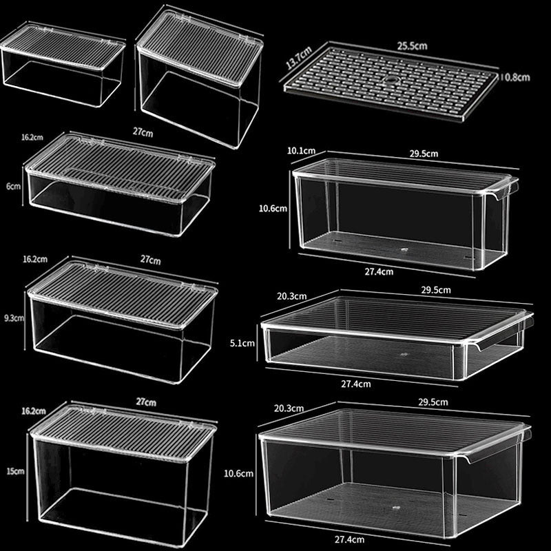 Desktop Storage Box with Lid Flip-Top Rectangular Transparent Acrylic Storage Box Kitchen Cosmetics Sundry Work Station