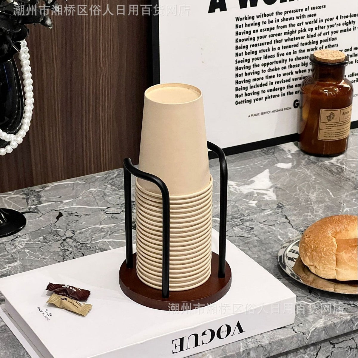 High-value Paper Cup Holder Disposable Cup Taker Desktop Coffee Table Storage Rack Tea Cup Coffee Cup Cup Holder