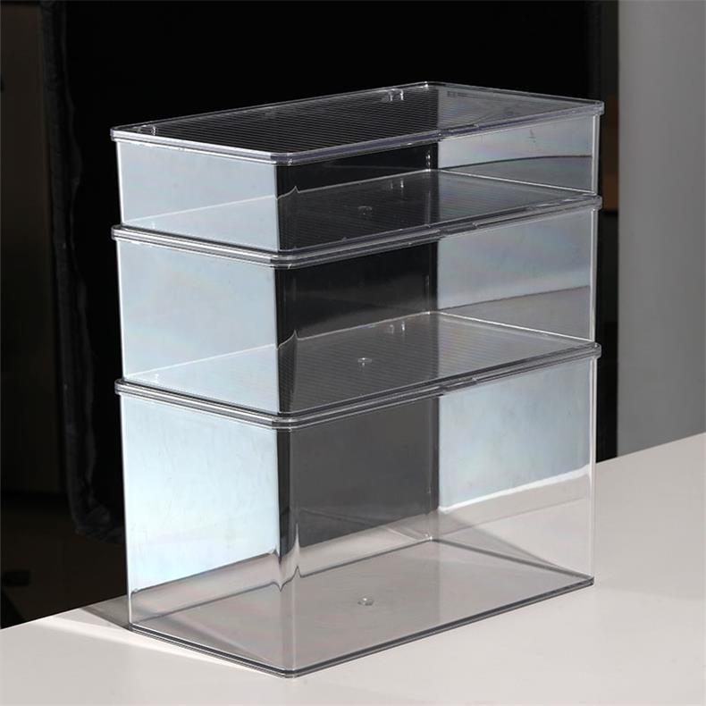 Storage box with lid storage box transparent acrylic kitchen cosmetics sundries station snacks toys clothes books