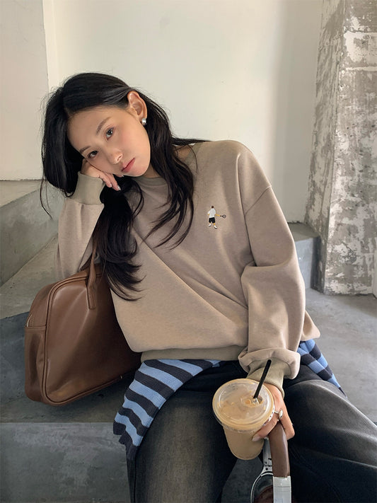 Guangzhou Huang Zheng American Retro Sexy Pullover Embroidered Sweatshirt Feminine Versatile Long-Sleeved Casual Top 530821
