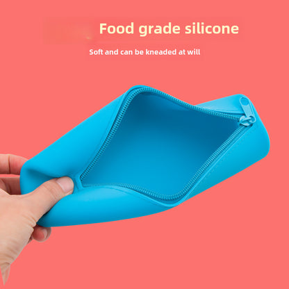 Round Silicone Bag Large Capacity Travel Multi-Purpose Toiletries Storage Bag Stationery Cosmetic Storage Box Storage