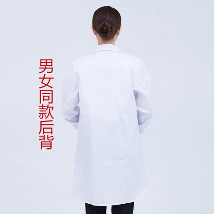 Work Clothes White Coat Doctor's Clothes Pharmacy Beauty Salon Food Factory Tooling Experimental Clothes Chef Long Sleeve White Coat