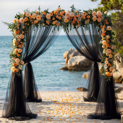Wedding gauze curtain white gauze cross-border outdoor gauze curtain scene background decoration party wedding gauze wedding arch