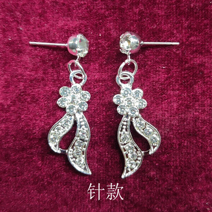Korean Bride Necklace Earrings Two-piece Decorations Wedding Yarn Wedding Jewelry Wedding Accessories Dance Studio