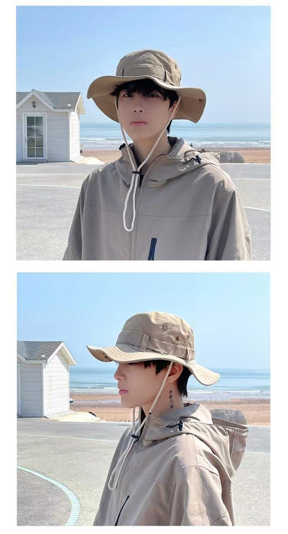 All-Match Western Denim Hat Men's and Women's Outdoor Mountaineering Summer Sun Hat Fishing Sunscreen Fisherman Hat Camping Breathable
