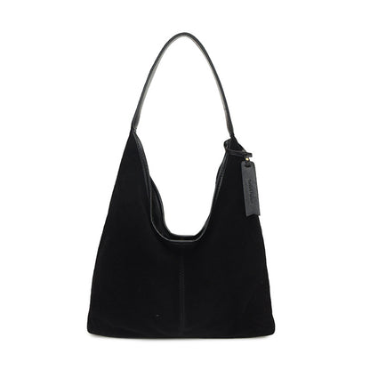 New Suede Shoulder Tote Bag, Fashionable, Simple, Lazy Style, Large Capacity Women's Handbag, Bucket Bag, Mommy Bag