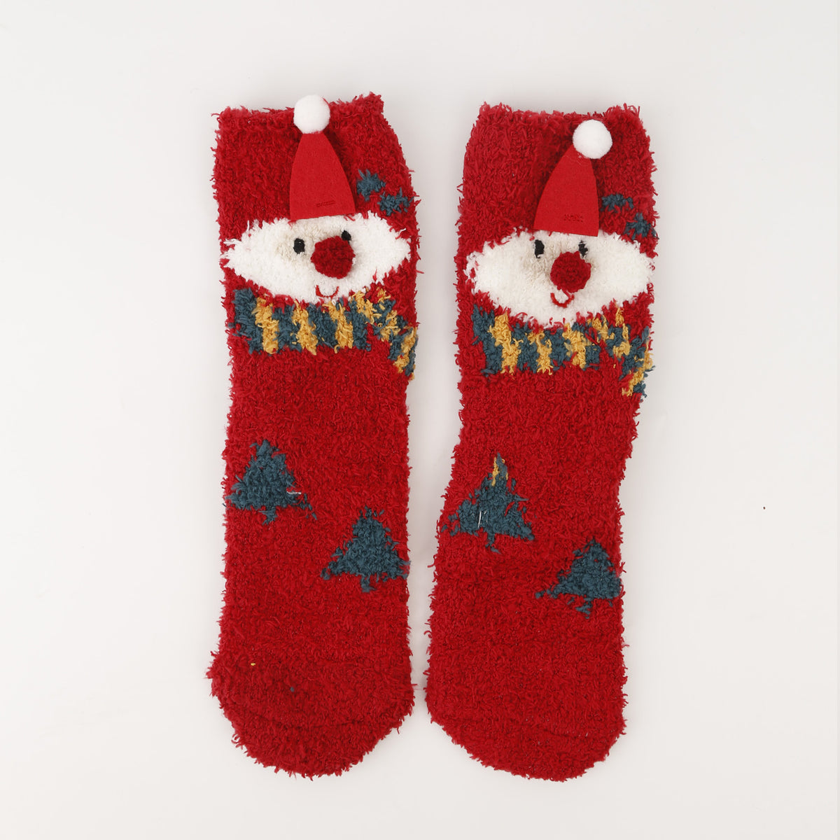 Christmas socks women's Christmas tree socks winter thick warm coral fleece sleep socks cartoon elk snowman
