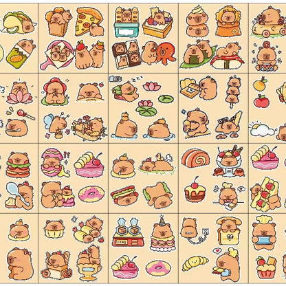 Kapibara Planner Stickers Cartoon Capybara Pet Student DIY Stickers Waterproof Water Bottle Phone Case Adhesive Laser