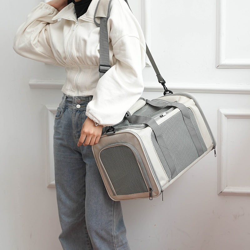 Cat Carrier for Outings, Sterilization, Portable, Large Capacity, Breathable, Cat Car Cage, Cat Cage, Dog Carrier, Handheld, Crossbody, Foldable Pet