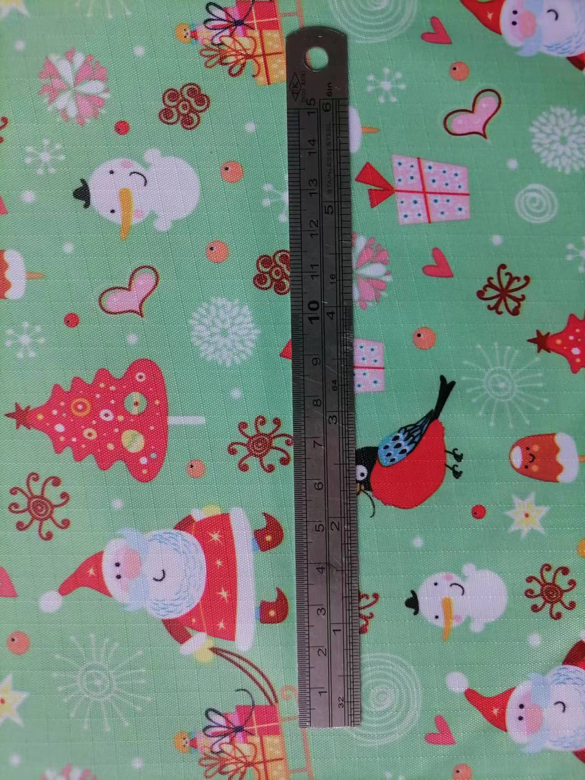 210 Five-Point Pvc Printed Oxford Cloth Christmas Fabric Christmas Tree Packaging Bag Polyester Fabric Christmas Decoration