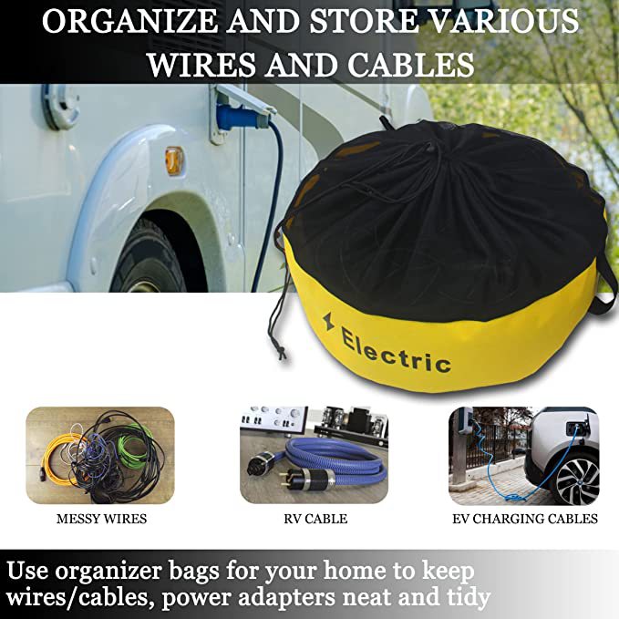 Cross-Border Rv Outdoor Hose Bag, Outdoor Travel Waterproof Hose Storage Bag, Dustproof Storage Bag for Wires and Miscellaneous Items