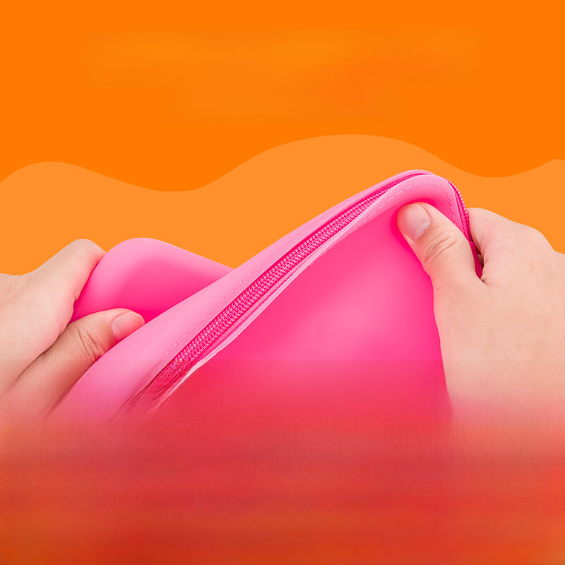 Silicone Travel Data Cable Clutch Bag for Storing Mobile Phones, Earphones, Makeup Brushes, and Cosmetics, Ins-Style Foreign Trade