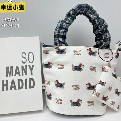 In-Stock New Small Cloth Bag Ins Cute Cartoon Women's Summer Cloth Bag Handbag Casual Tote Bag Upgrade