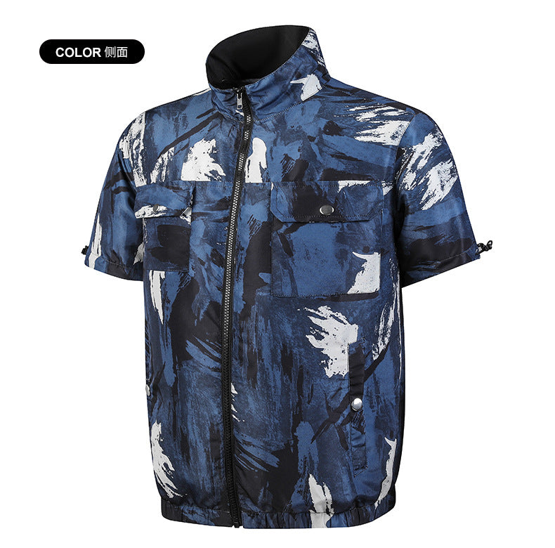 Cross-border Direct Supply Summer Cooling and Heat Prevention Air-conditioning Clothing Clothes with Fan Short-sleeved Vest Outdoor Sunscreen Work Wear