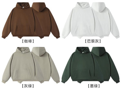 New Style Couple's Loose-Fitting Round-Neck Hooded Sweatshirt, Long-Sleeved Sweatshirt, Heavyweight Pure Cotton 400g Hoodie with Printed Logo
