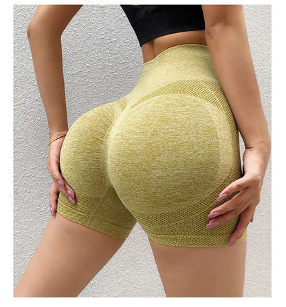 Extra Fat and Enlarge Cross-Border Smiling Face Honey Buttocks Women's High-Waisted Quick-Drying Seamless Tight-Fitting Three-Point Fitness Pants Sports Yoga Shorts