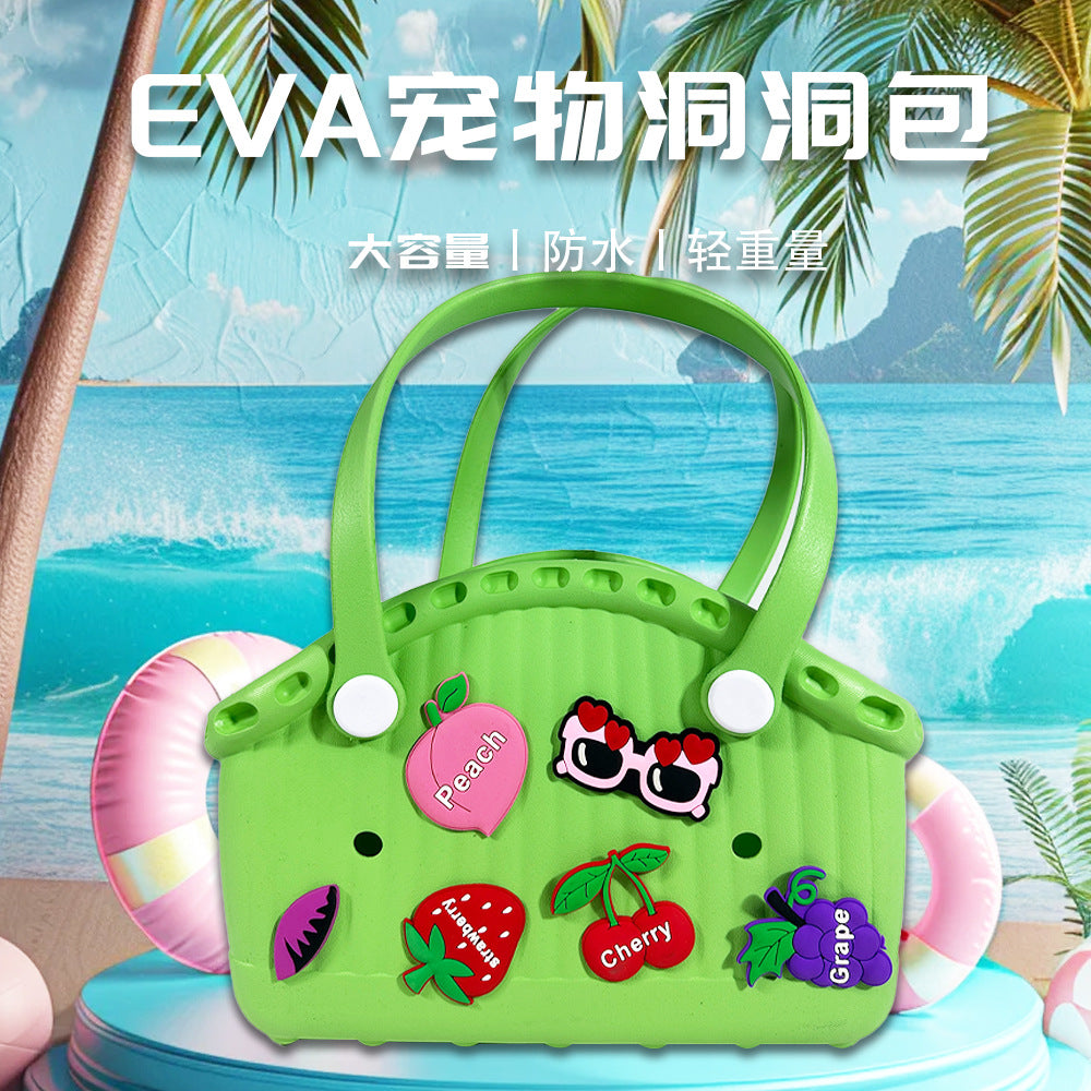 New Portable Eva Pet Bag Beach Bag Vegetable Basket Hole Bag Eva Printed Pet Car Storage Anti-Hole