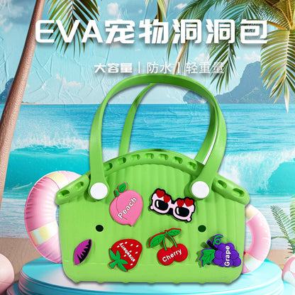 New Portable Eva Pet Bag Beach Bag Vegetable Basket Hole Bag Eva Printed Pet Car Storage Anti-Hole