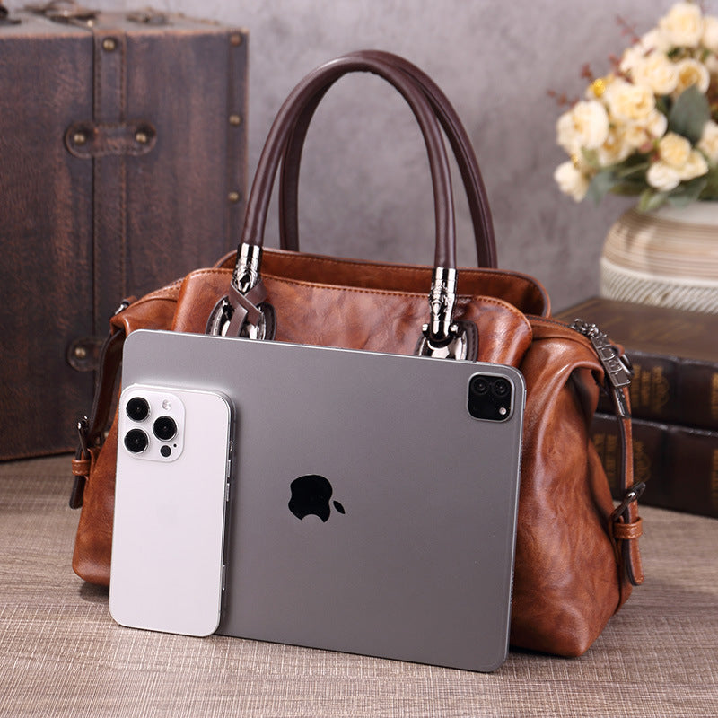 2025 New Chinese Style Retro European and American Style Bag Fashion Embossed Gradient Color Hand-Held Crossbody Pillow Women's Bag