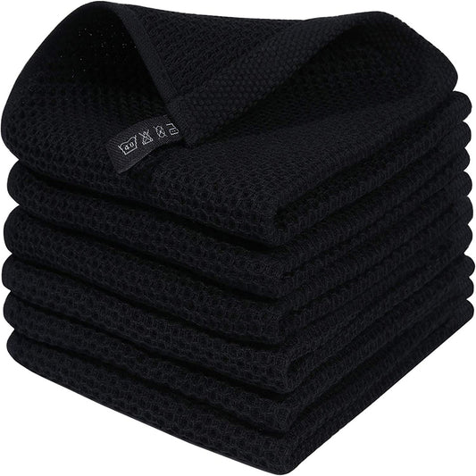 Cross-border Amazon pure cotton honeycomb kitchen dishwashing square towel can be suit with hook waffle square towel generation sticker code