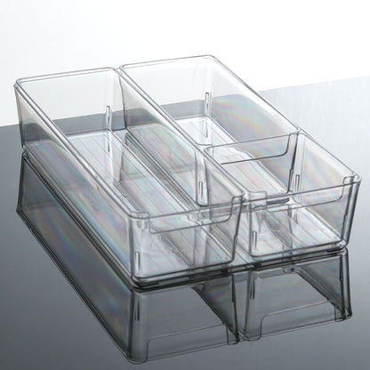 Storage Box PET Transparent Acrylic Rectangular Cosmetic Station Snack Kitchen Sundries Storage Box with Lid