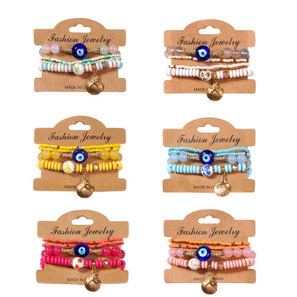 European and American Cross-Border Hot-Selling New Bohemian Bracelets Creative Tassel Multi-Layer Beaded Bracelets Fashion Jewelry