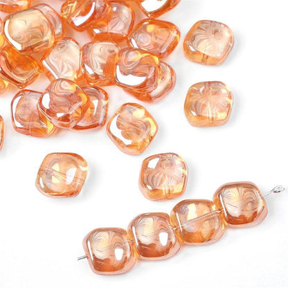 Glass color-plated oblique crystal beads antique diy handmade hairpin necklace material accessories cross-border a generation of hair