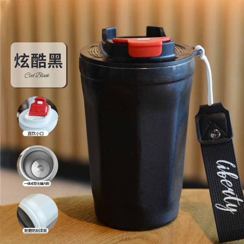Summer Insulated Stainless Steel Water Cup, Thermos Cup, Coffee Cup, Double-Layer Car Cup, Smart Display Gift Cup, Customizable