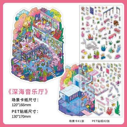 Infeel.Me Extra Large Scenery Stickers Today's Business Hours Open - Part Twelve DIY Journal Scene Stickers