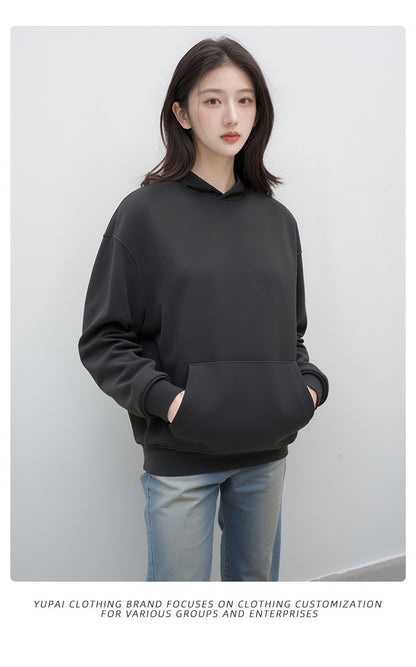 380g Heavyweight Terry Cordless Pullover Printed Off-Shoulder Hoodie Custom-Made Trendy Brand Hooded Sweatshirt with Custom Logo