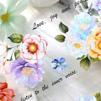 Original hand account tape shell light flower decoration handmade collage diy hand account material wholesale special material pet tape