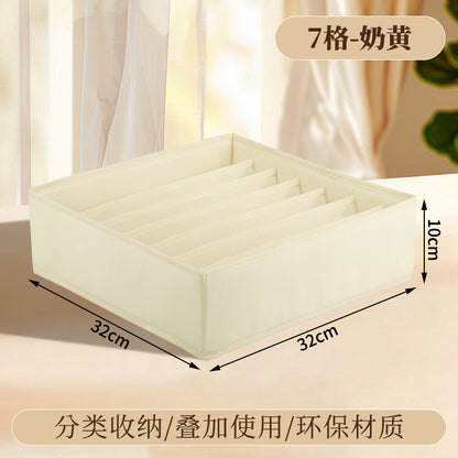Fabric Underwear Storage Box with Compartments for Home Use, Drawer-Style Storage with Dividers for Organizing Socks