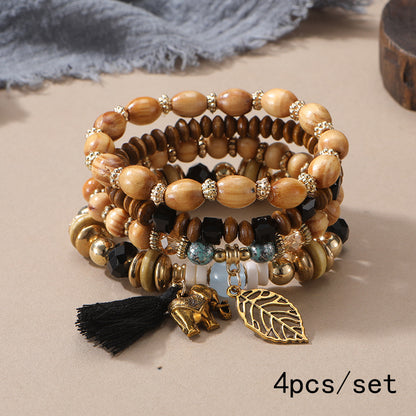 European and American Cross-Border Hot-Selling New Bohemian Bracelets Creative Tassel Multi-Layer Beaded Bracelets Fashion Jewelry