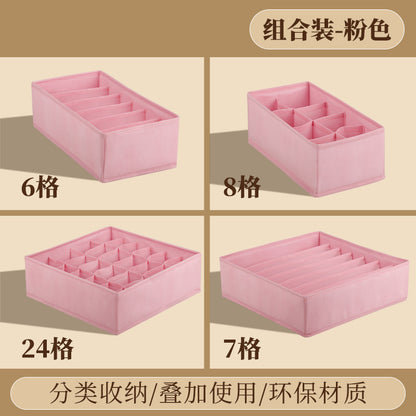 Fabric Underwear Storage Box with Compartments for Home Use, Drawer-Style Storage with Dividers for Organizing Socks