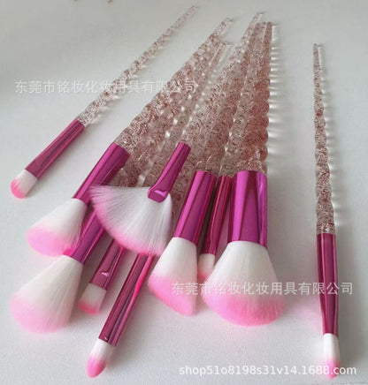 10 Pcs Threaded Makeup Brush Unicorn Makeup Brush suit Multifunctional Full Set Beauty Brush Makeup Tools