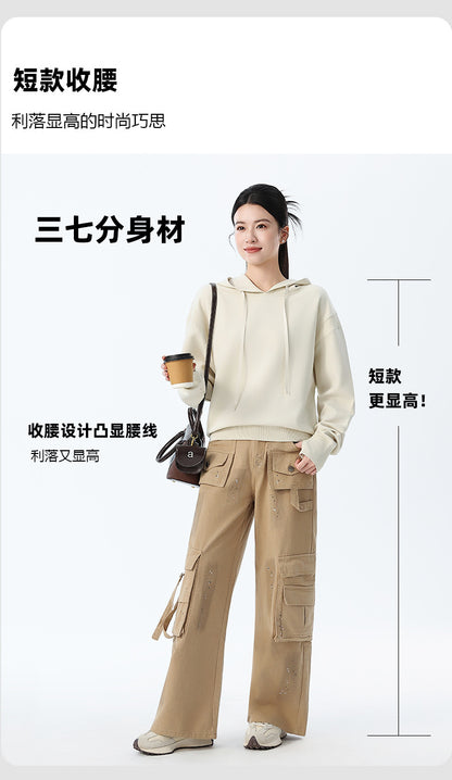 Couple Style Air Layer Hooded Top for Women, Lightweight, Breathable, High-End, Slim, Casual, Loose Sweatshirt, New Trendy Brand