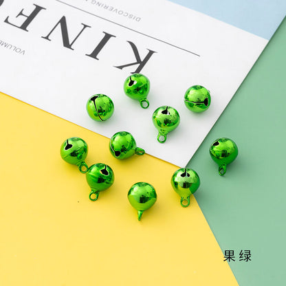 12mm Eco-Friendly Colorful Flat Metal Copper Bells, Color-Preserving, Christmas Holiday Pet Gift DIY Keychain Accessories